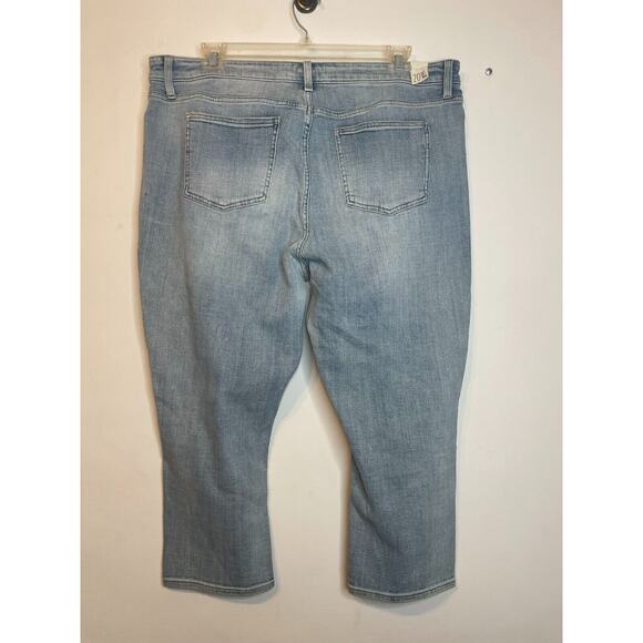 Cosmic Blue Love Womens Denim High Rise Distressed Cropped Jeans Size 20W Blue - Picture 2 of 6